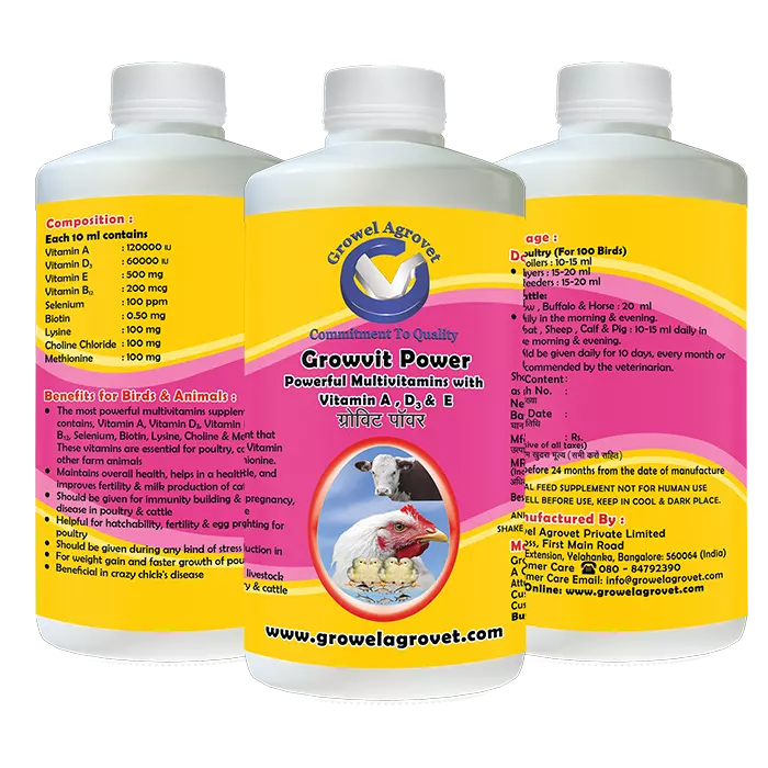 A Powerful Veterinary Multivitamin Contains 9 Essential Vitamins for Aquaculture,Poultry, Cattle, Horses, Pigs, Goats, Sheep, Birds, and Pigeons